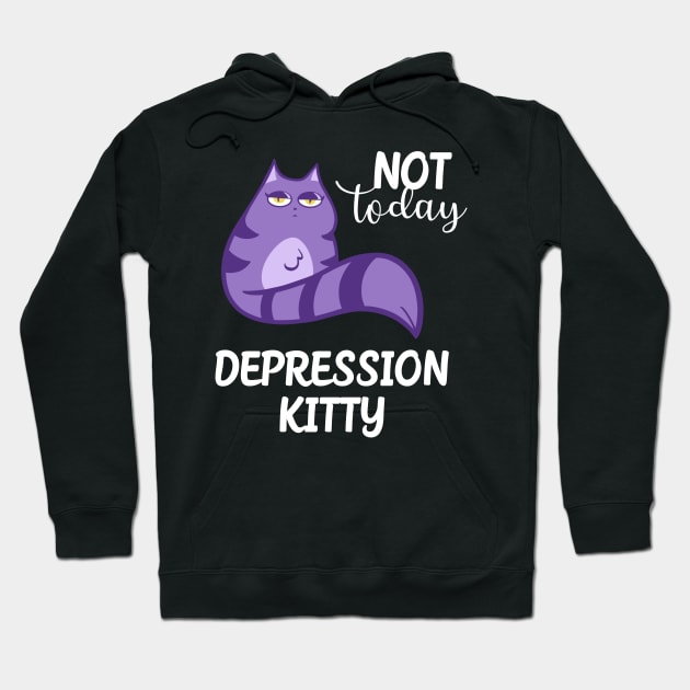 Big Mouth Depression Kitty Positive Quote T-shirt Hoodie by ichewsyou